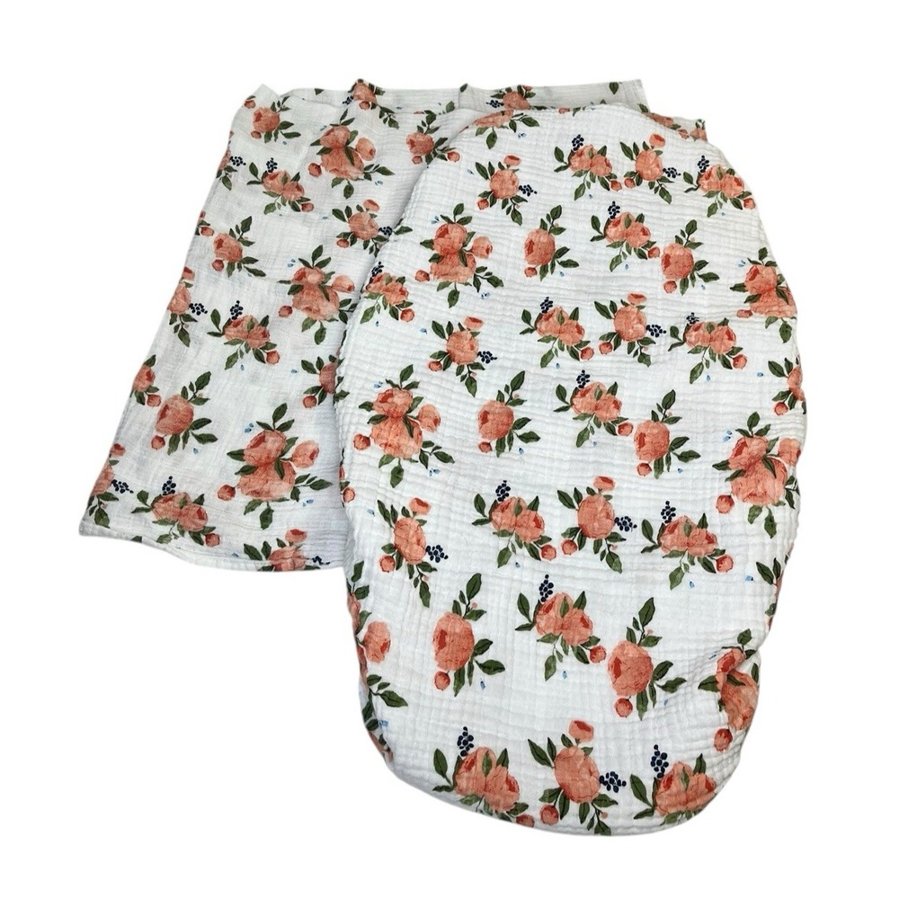 Little Unicorn Cotton Muslin‎ Baby Changing Pad Cover & Swaddle Watercolor Roses